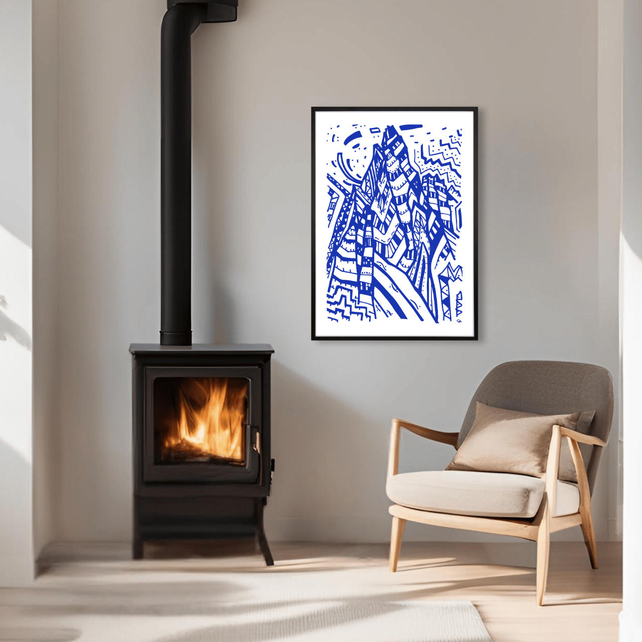 Blue Dream Mountain - Exklusiv Fine Art Print med Bergsmotiv