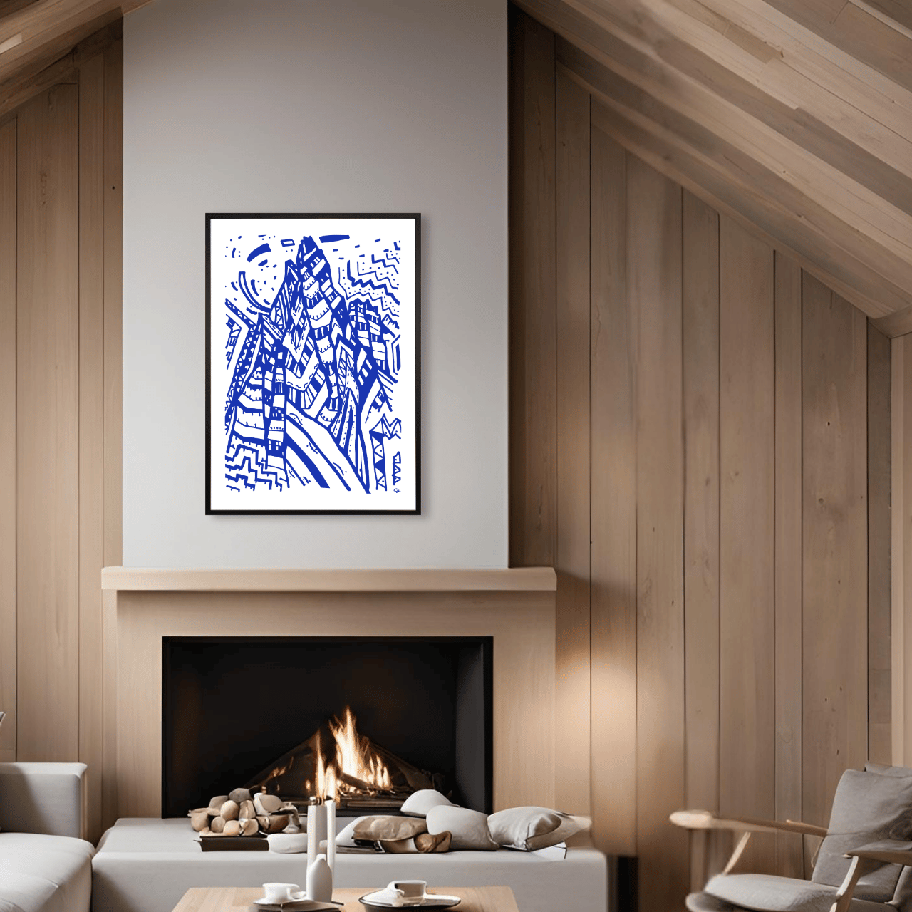 Blue Dream Mountain - Exklusiv Fine Art Print med Bergsmotiv