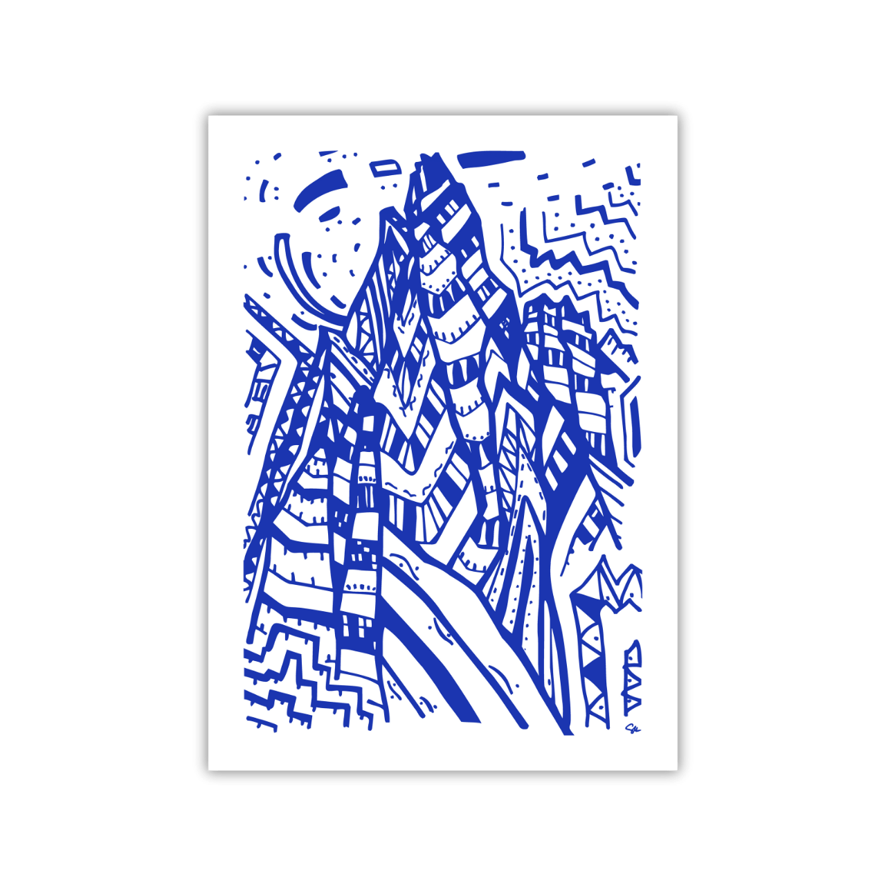 Blue Dream Mountain - Exklusiv Fine Art Print med Bergsmotiv