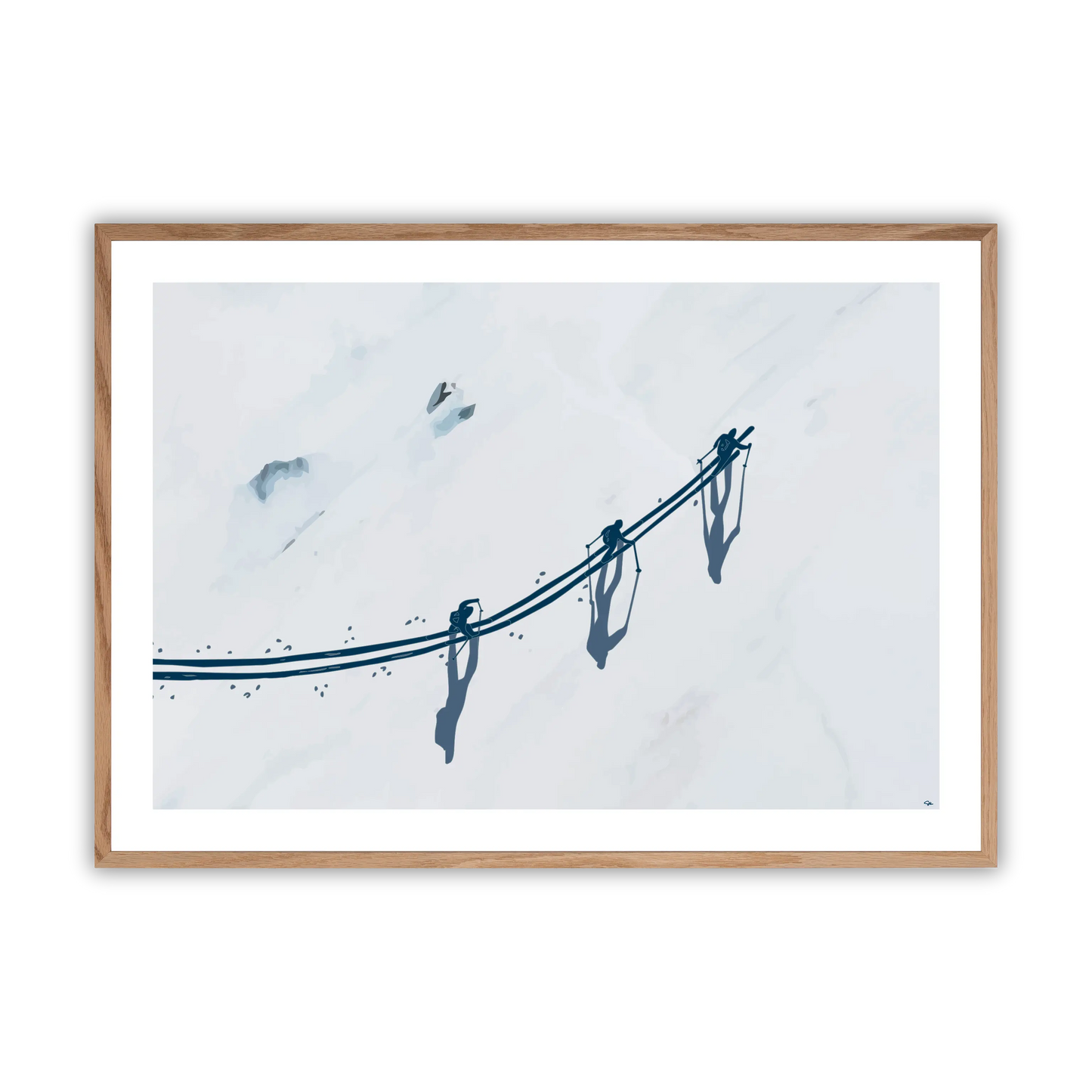 Skiers From Above Fine Art Print