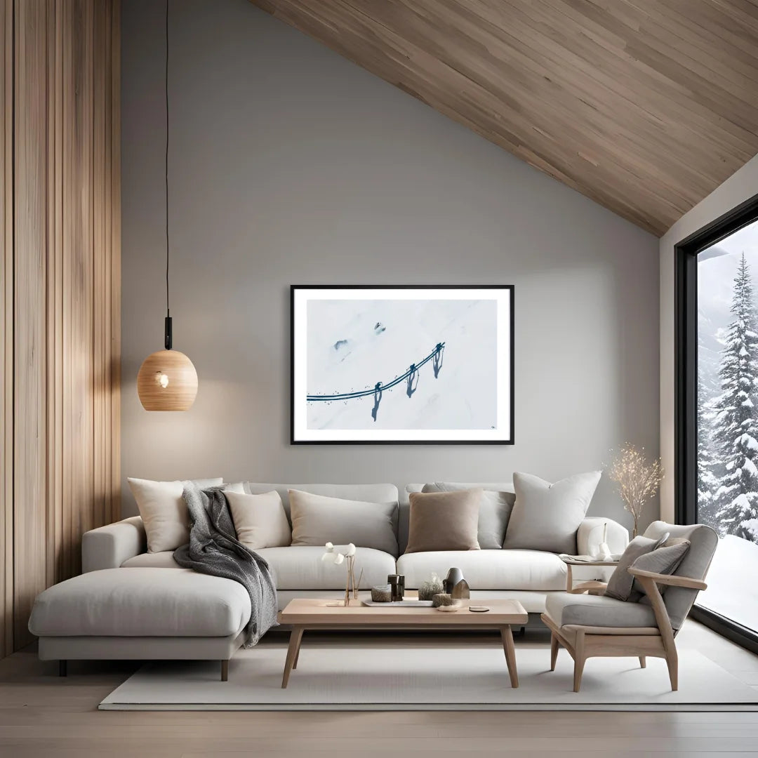 Skiers From Above Fine Art Print