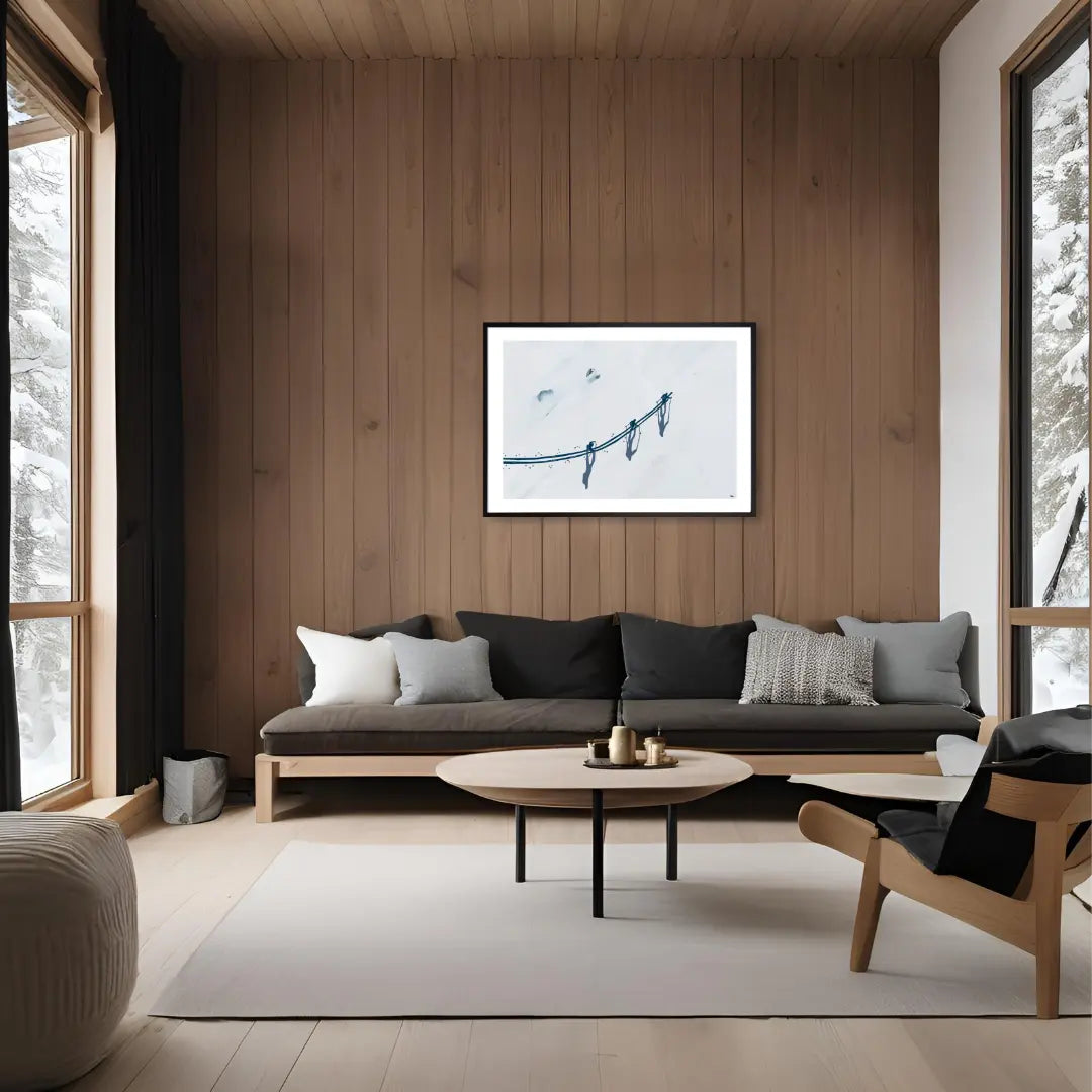 Skiers From Above Fine Art Print