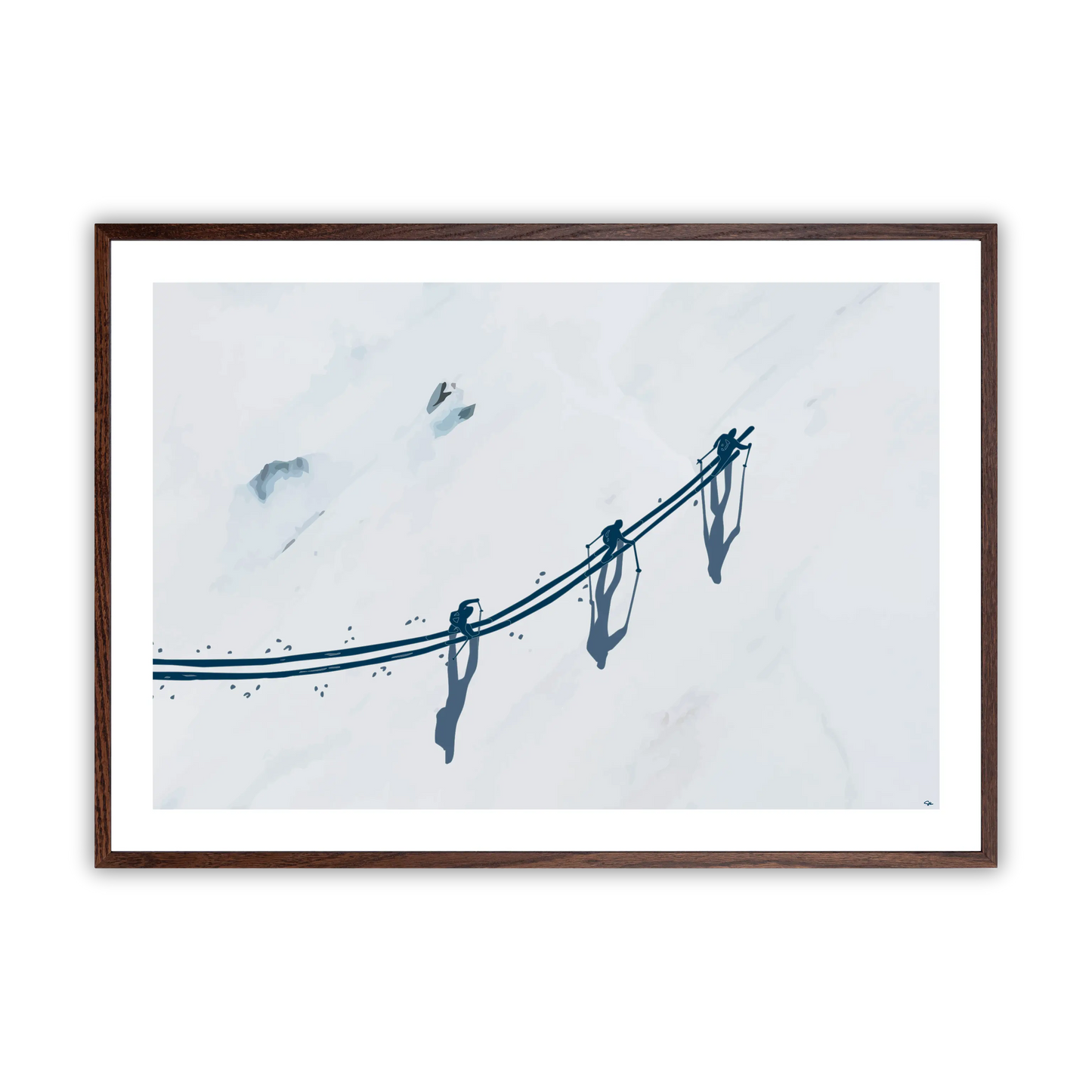 Skiers From Above Fine Art Print