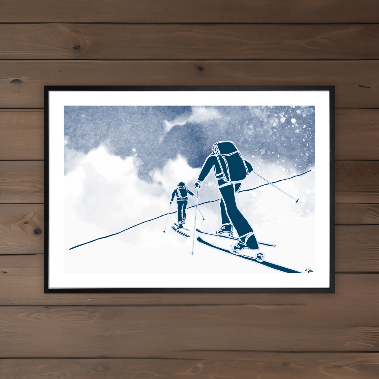 Shared Ascent – Exklusivt Fine Art Print för Skidåkare
