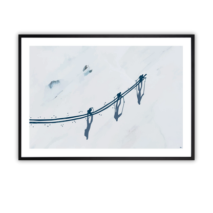 Skiers From Above Fine Art Print