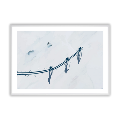 Skiers From Above Fine Art Print
