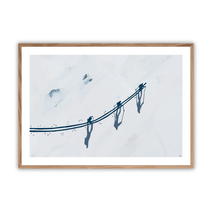 Skiers From Above Fine Art Print