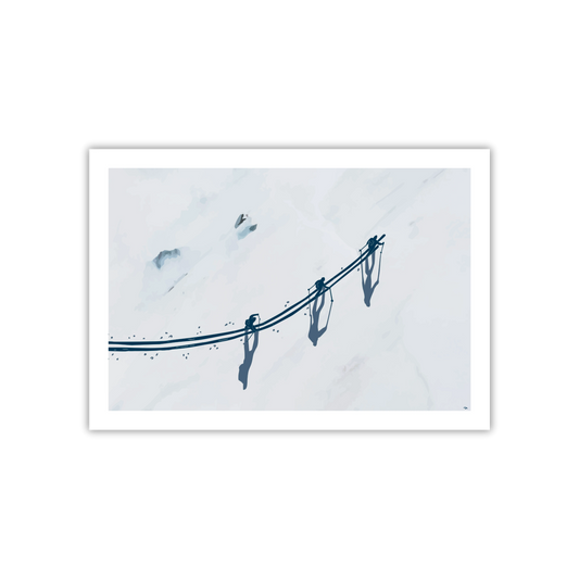 Skiers From Above Fine Art Print