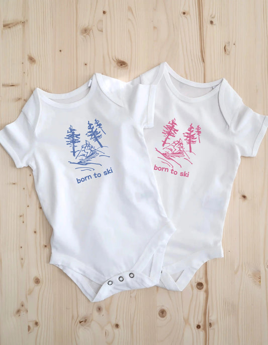 NEW! Born To Ski Baby Bodysuit