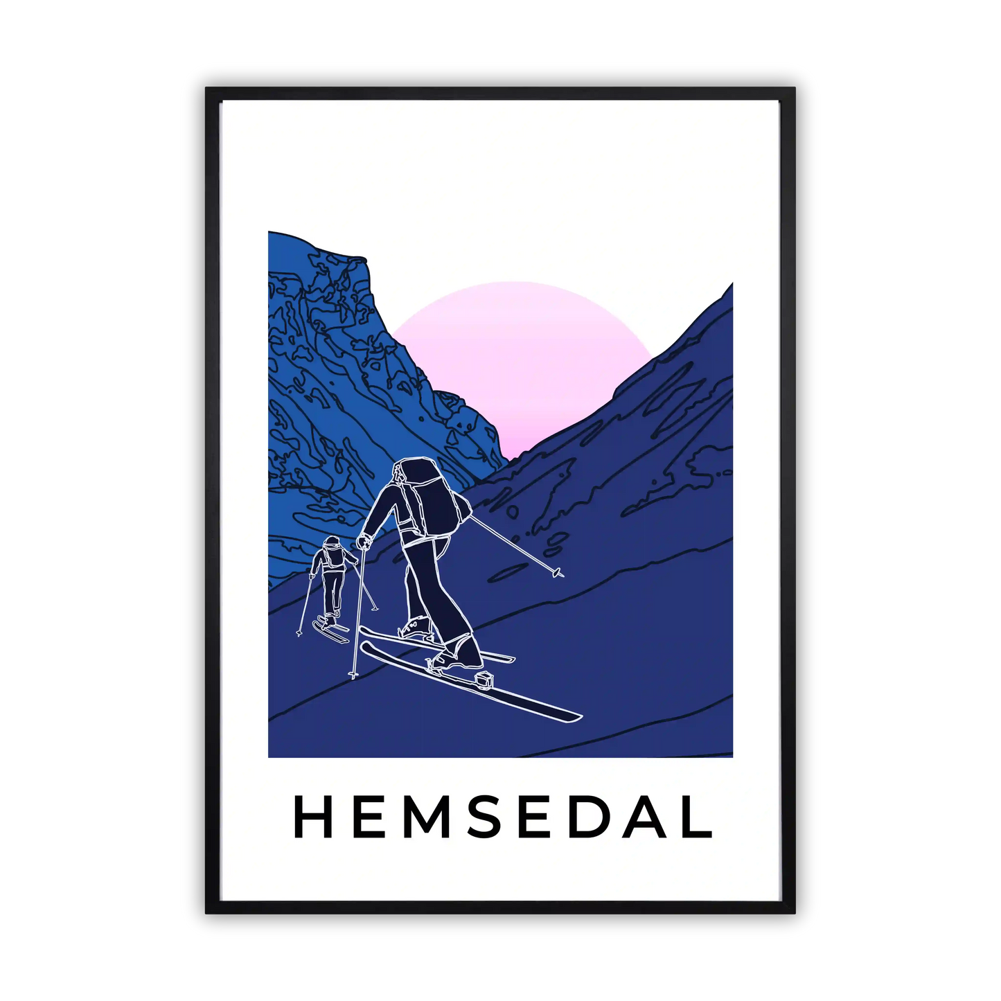 Hemsedal Poster Black Frame