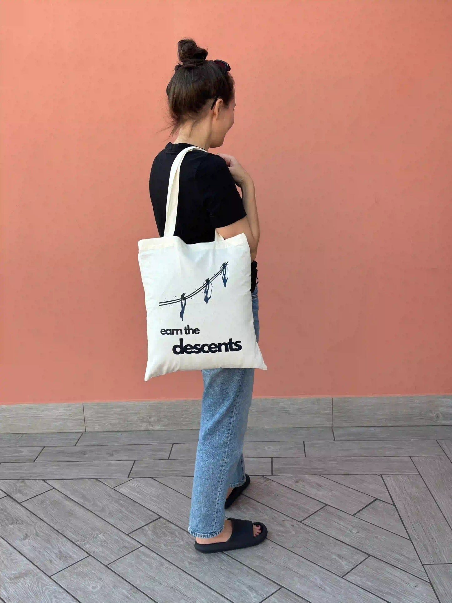 Earn The Descents Ski Tote Bag