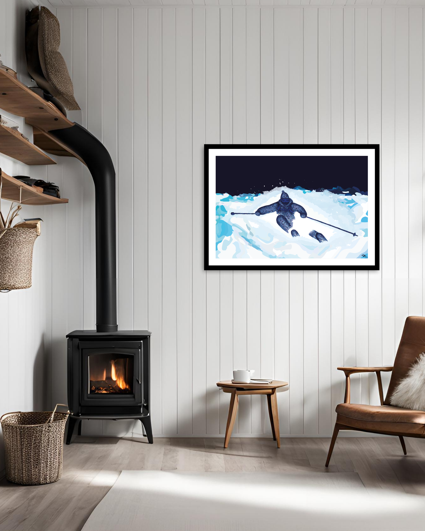 Powder Skiing Art Print