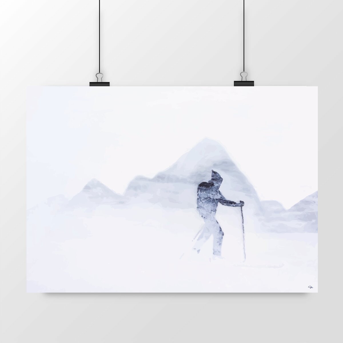 Whiteout skiier 