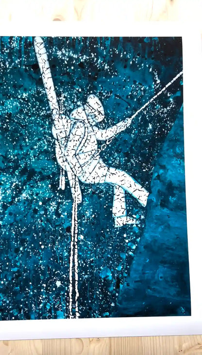 Ski Rappel Fine Art Print